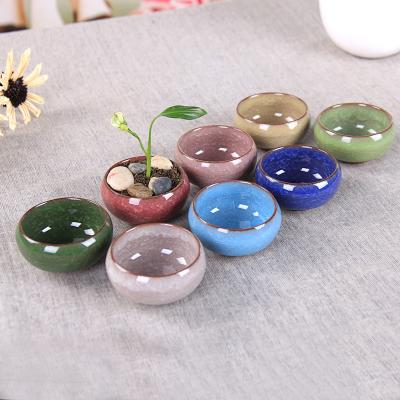 China Home Creative Ceramic Tree Root Carving Mini Pastoral Flowerpot Succulents Basin Reusable Flower Planter Stump Flower Pot for sale