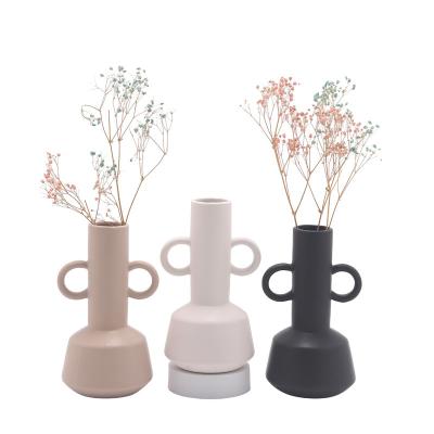 China Europe Molandi Luxury Home Decor Style Ceramic Vase For Plant / Flower Orange Flower Vase for sale