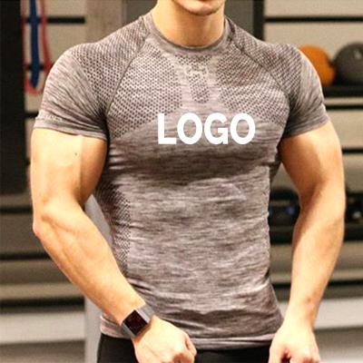 China Wholesale Spandex Quick Dry Custom Men's Breathable Muscle Fit Running T Shirts Fitness Gym Shirt Gym T-Shirt for sale