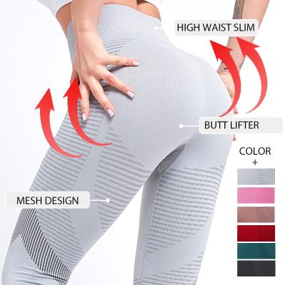 China NEW Breathable Nylon Spandex 80 20 Women Workout Fitness Gym Wear Clothes High Waist Yoga Pants Gaiters for sale