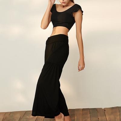 China Breathable Wide Leg Sport Pants Women High Waist Stretch Bandage Rocket Pants Wide Leg Dance Yoga Pants Long Pants for sale