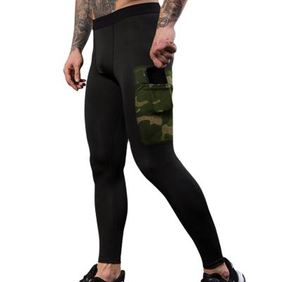 China QUICK DRY Men's Fitness Pants Camouflage Pocket Training Running Sports Leisure Quick Dry High Elastic Tights for sale