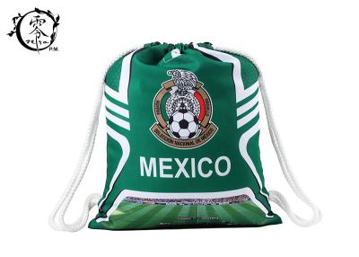 China Mexico Folding Sport Printed Drawstring Backpack Large Size Travel Storage Use for sale