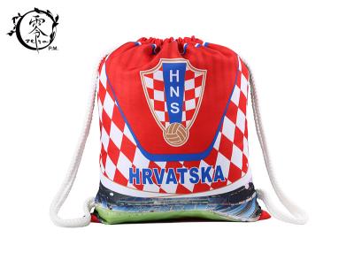 China Hrvatska Rope Athletic Printed Drawstring Backpack Promotional Sport Gym for sale