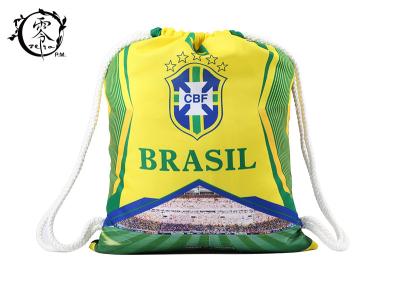 China Brasil Printed Cinch Sack Drawstring Backpack Big Size Waterproof Patterned With Thick Ropes for sale