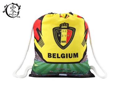 China Belgium Digital Athletic Cinch Printed Drawstring Backpack Bag Polyester Medium For Boys School for sale