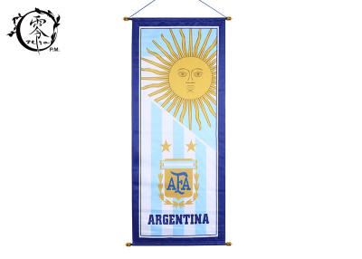 China 2018 World Cup Argentina Hanging Flag Indoor Wall Size 38x90cm Easy With Hanger for sale