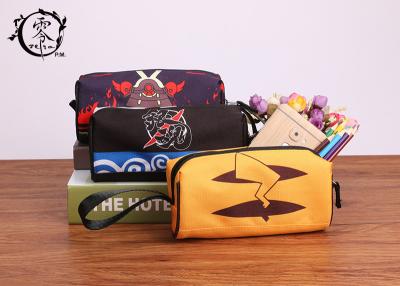 China Pokemon Pikachu Zipper Pencil Case , Waterproof Travel Makeup Canvas Pencil Holder for sale