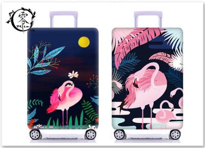 China Cartoon Animal Flamingo Suitcase Covers Custom Digital Printed Luggage Protector Cover for sale