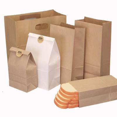 China Wholesale Custom Brown Kraft Biodegradable Paper Bread Bag Greaseproof Paper Bags for sale