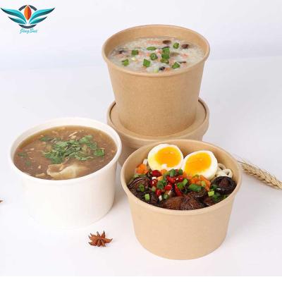 China Food Soup Containers Disposable Eco Friendly Paper Cup With Lid Take Away Custom Printed Disposable Paper Bowl for sale