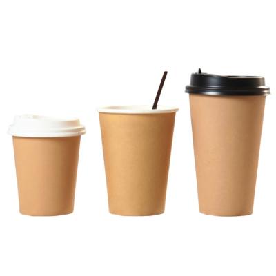 China Factory Wholesale Disposable Craft Paper Logo Milk Tea Cup 8oz Single Wall Custom Paper Cups Disposable for Tea or Coffee for sale