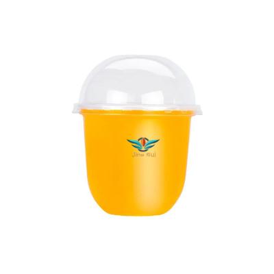 China 12oz 360ml Yogurt Pudding Single Wall Disposable Cup U Shape Custom Logo PP Plastic Cup With Dome Lid for sale