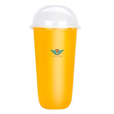 China Custom logo single wall shape boba cup 22oz disposable plastic juice milk transparent pp tea pp bubble tea cup for sale