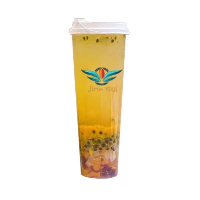 China Custom logo 1000ml pp single wall injection boba cup supplier custom bubble tea 32oz plastic cups with lids for sale