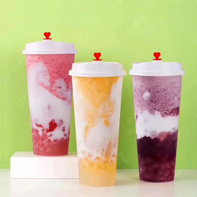 China Single wall disposable plastic juice cup take away boba tea injection pp plastic cup for sale