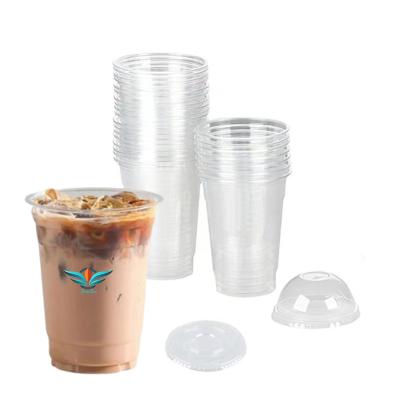 China Custom Wholesale 100% Biodegradable Clear Cold Drinking Plastic Biodegradable Disposable Cups Cup 12oz PLA 12oz Disposable Cups for sale