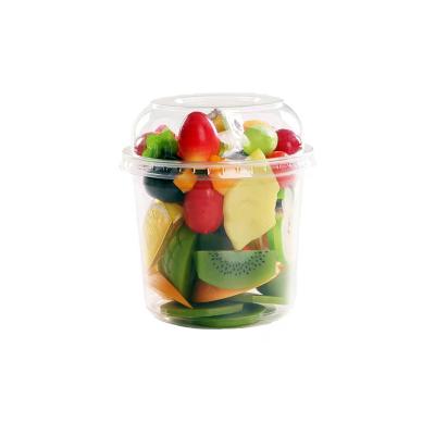 China Single Wall 16oz Take Out Bowl With Lid Clear Plastic Disposable PET Salad Bowl for sale