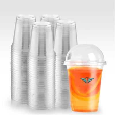 China Wholesale 12oz Single Wall Plastic Cup Custom Logo Printed Design Pet Plastic Cups With Logo for sale