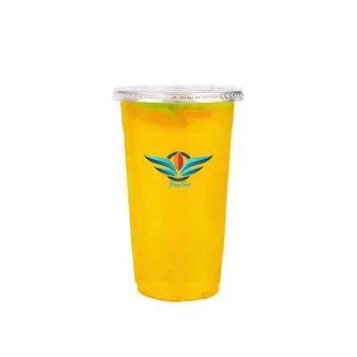 China Wholesale 32oz Disposable Clear Pet Stain Eco-Friendly Plastic Beverage Cups With Lids for sale