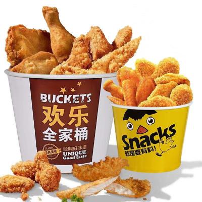 China Disposable Custom Disposable Snack Take Out Paper Container Fried Chicken Bucket With Lid for sale