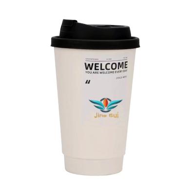 China 16 oz Double Walled Cup Disposable Printing Coffee Custom Paper Cup for sale