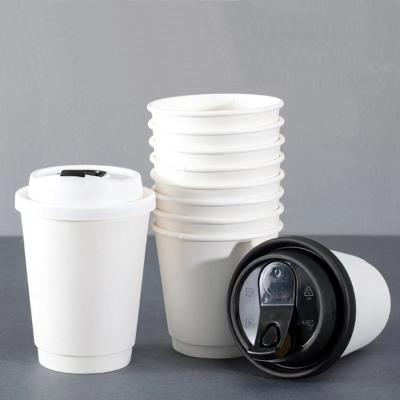 China 12oz Disposable Custom Double Wall Coffee Mugs White Paper Cup Coffee for sale