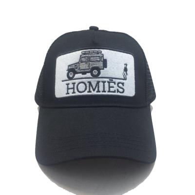 China COMMON Black Trucker Hat With Printed Logo Custom Mesh HAT for sale