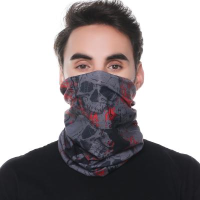 China Wholesale Skull Printed Elastic Multifunctional 100% Polyester Facemask Neck Scarf Headband (AZO Free) For Men for sale