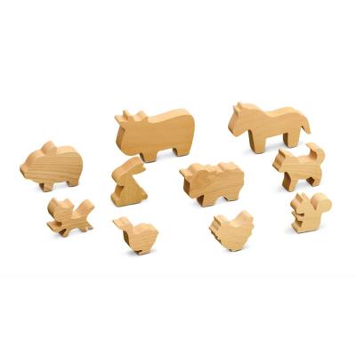 China Educational Non-Toxic Improve Intelligence Wooden Farm Animal Toy Set for sale