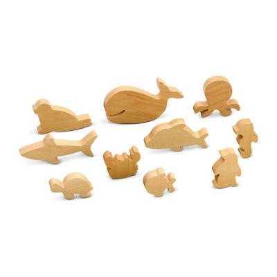 China Non-Toxic Montessori Toys Nature Wooden Wholesale Underwater Animals Toy Set for sale