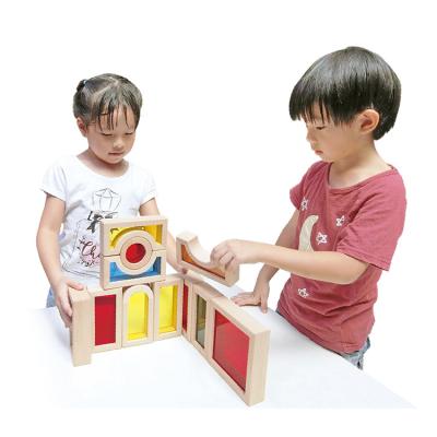 China Multiple Activities Schools Must 72 Piece Colorful Semi-Transparent Block Toys for sale