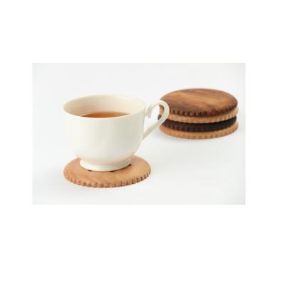 China Taiwan 100% Sustainable Original Wooden Creativity Table Cookie Coaster Set for sale