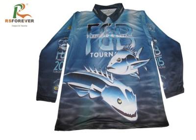 China Los deportes largos de la manga imprimieron los polos para los hombres jersey de la pesca del poliéster del 100 por ciento en venta