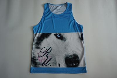 China Custom Sublimation Printing Polyester Blue Vest For Men for sale