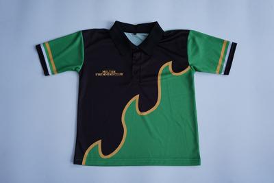 China 100 Polyester Polo Neck T Shirts For Mens , Promotional Green And Black Polo Shirts for sale