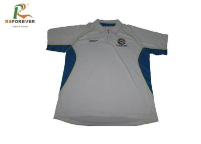 China White Custom Embroidered Polo Shirts , 50 Polyester 50 Cotton Shirts Working Use for sale