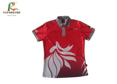 China Dye Sublimated Printed Polo Shirts For Mens Polyester Team Uniform Tops for sale