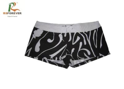 China Black Short Style Women Swim Trunks / Custom Printed Sexy Beach Surf Shorts for sale