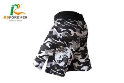 China Customized Black & White Printed Board Shorts , Sublimated Spandex Fight Shorts for sale