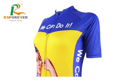 China Full Printed Cycling Jerseys / Custom Patterns Zip Cardigan Cycling T Shirts for sale