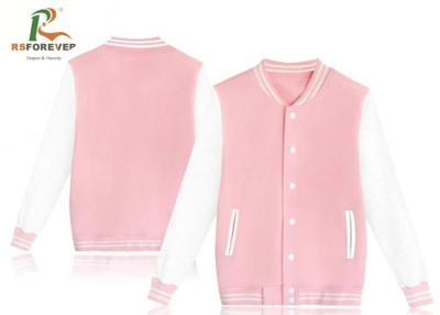 China Fashion Pink Cotton Sweatshirt Jacket Womens With Custom Logo for sale