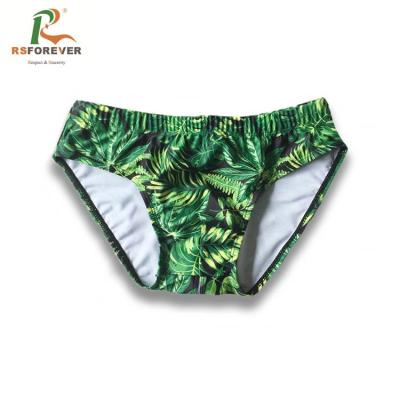 China Custom Printing Lycra Spandex Swimwear / Mesh Fabric Type Mens Swim Briefs for sale