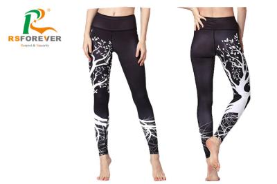 China Dye Sublimation Custom Elastic Waist Sports Leggings , Womens Yoga Leggings for sale