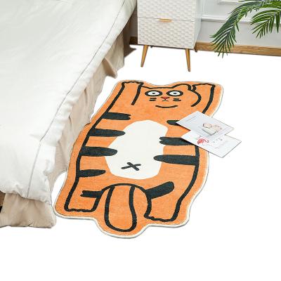 China Stain Resistant Cute Soft Animal Shaped Printed Anime Rug Faux Wool Living Room Area Rugs, 2'7