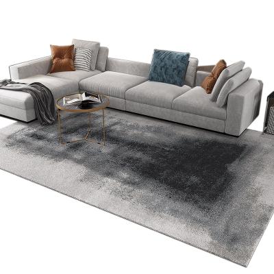 China Modern Distressed Floor Blanket Accent Stain Resistant Abstract Living Room Rugs Non-Slip Rug, 4' X 6' (120*180CM), Black/Gray for sale