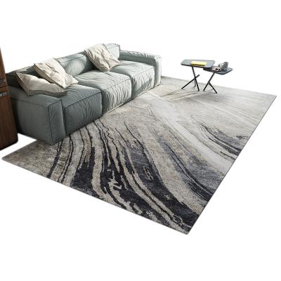 China Stain Resistant Gray Black Area Rug Contemporary Modern Luxury Abstract Blanket For Living Room Bedroom, 4' X 5' 3