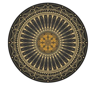 China Stain Resistant Yellow Round Oriental Area Rugs Rugs Modern Round Flooring Rug Home Accent Living Room, Diameter 2'7