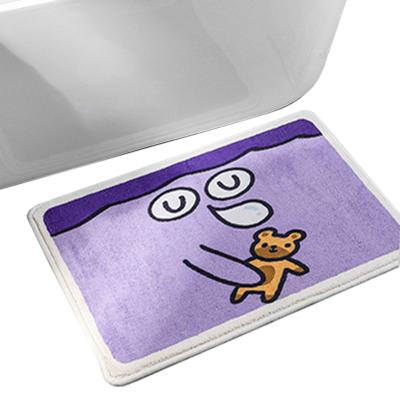 China Non-slip Emoji Non-Slip Purple Funny Bath Mat Soft Fluffy Bath Rug Door Mat, 1' 4