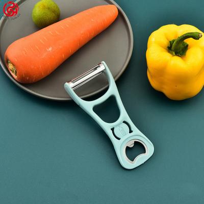 China Viable Multifunctional Stainless Steel Carrot Grater Peeler Kitchen Instruments Paring Knife With Container Fruit Vegetable Peeler for sale